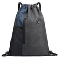 thumbnail image 3 of Gym Bag Drawstring Backpack with Headphone Jack Waterproof Drawstring Bucket Bag Lightweight Bag for Adults Teens, 3 of 8
