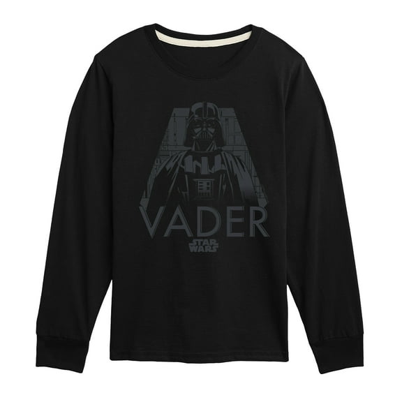 Star Wars - Grey Mono Darth Vader - Toddler And Youth Long Sleeve Tee
