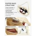 thumbnail image 4 of XINLANER Small Crescent Puffer Purse Shoulder Bag for Women Nylon Quilted Purses Bag Adjustable Shoulder Strap Puffy bag, 4 of 5