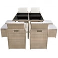thumbnail image 4 of vidaXL Patio Dining Set Table and Chairs Outdoor Bistro Set Beige Poly Rattan, 4 of 37