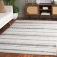 thumbnail image 2 of SAFAVIEH Border & Stripe Jerred Striped Shag Area Rug, Ivory/Grey, 4'5" x 6'5", 2 of 8