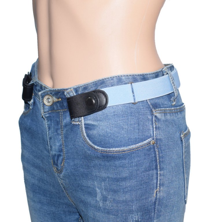 SPRING PARK 2pcs No Buckle Free Elastic Belt for Women Men 