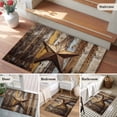 thumbnail image 6 of 2x3 Washable Entryway Rug, Retro Star Non-Slip Area Rug for Front Door Kitchen Bathroom, Abstract Metal Stars Old Wooden Walls Country Indoor Floor Mat for Home Decor, 6 of 9