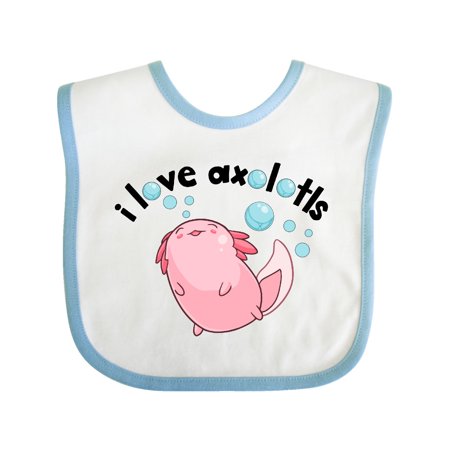 

Inktastic I Love Axolotls with Bubbles Gift Baby Boy or Baby Girl Bib