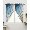 thumbnail image 4 of Ombre Swag Valance Curtains Abstract Geometric Blue Brown Gradient Waves Beach Rod Pocket Kitchen Curtains Scalloped Window Treatment Valances Swag Curtains For Living Room 1 Pair 36"w X 45"l, 4 of 8