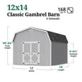 thumbnail image 3 of Little Cottage Co. 12x14 Classic Gambrel Barn with 6 ft. Sidewalls and Floor, Outdoor Wood Storage Shed Do-It-Yourself Precut Kit, 3 of 14