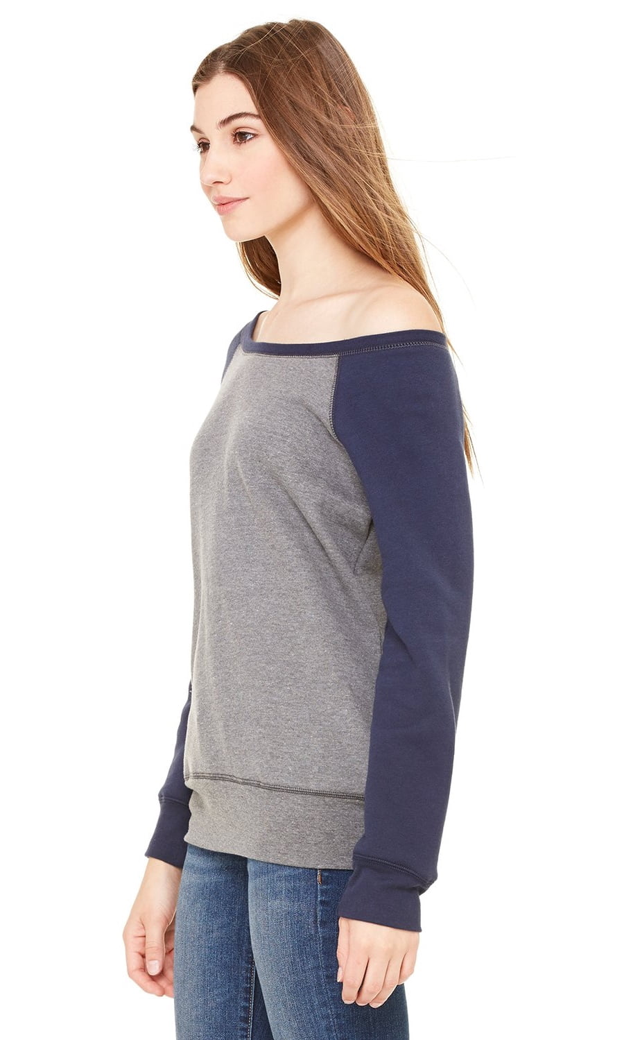 Women's Long Sleeve Boatneck Fleece Sweatshirt