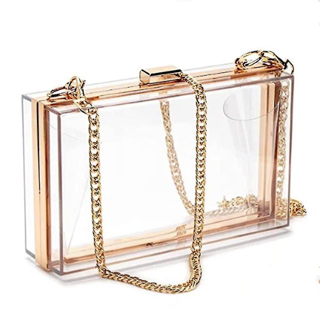 Bolso de hombro de acrílico con embrague de caja transparente para mujer