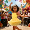 thumbnail image 2 of Rggeeun Toddler Girls Party Dress Layered Tutu Skirt Celebrations Adorable Casual O-Neck Sundress, 2 of 4