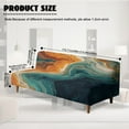 thumbnail image 2 of SCRAWLGOD Marble Print Orange Cyan Armless Futon Cover Futon Mattress Covers Soft Elastic Dustproof Couch Slipcover Washable Sofa Bed Protector with Elastic Bottom, 2 of 7