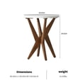 thumbnail image 3 of Round End Table 24'' High Side Table with White Top & Cross Legs, Mid Century Modern Accent Bedside Table for Living Room, Balcony, Bedroom or Small Spaces, White Walnut, 3 of 8
