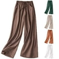 thumbnail image 2 of Plebaso Cotton Linen Pants for Women Solid Color Elastic Waist Home Lounge Trousers Ladies Casual Loose Pants with Pockets, 2 of 6