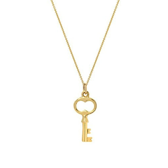 14 Karat Gold Key Pendant Necklace, 18"