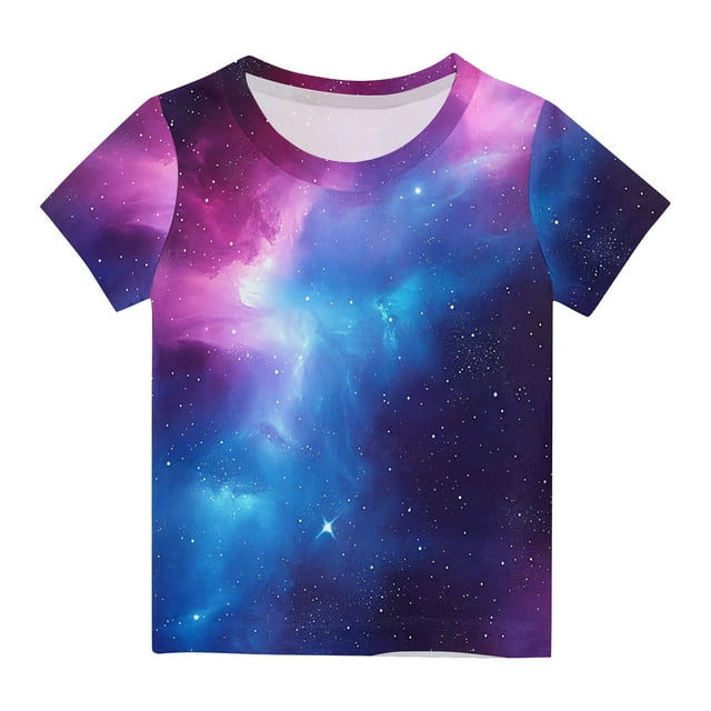 HVOBBTY T-shirt Décontracté à Manches Courtes Respirant pour Tout-Petits, T-shirt Imprimé à Manches Courtes Col Rond Demi-Manches Décontracté Polyvalent Bleu, 5 Ans