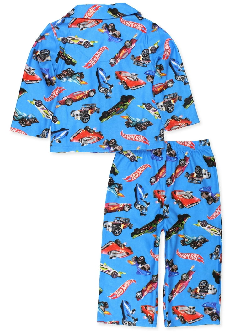 Hot Wheels Racecar Toddler and Boys Flannel Coat Style Pajama Set