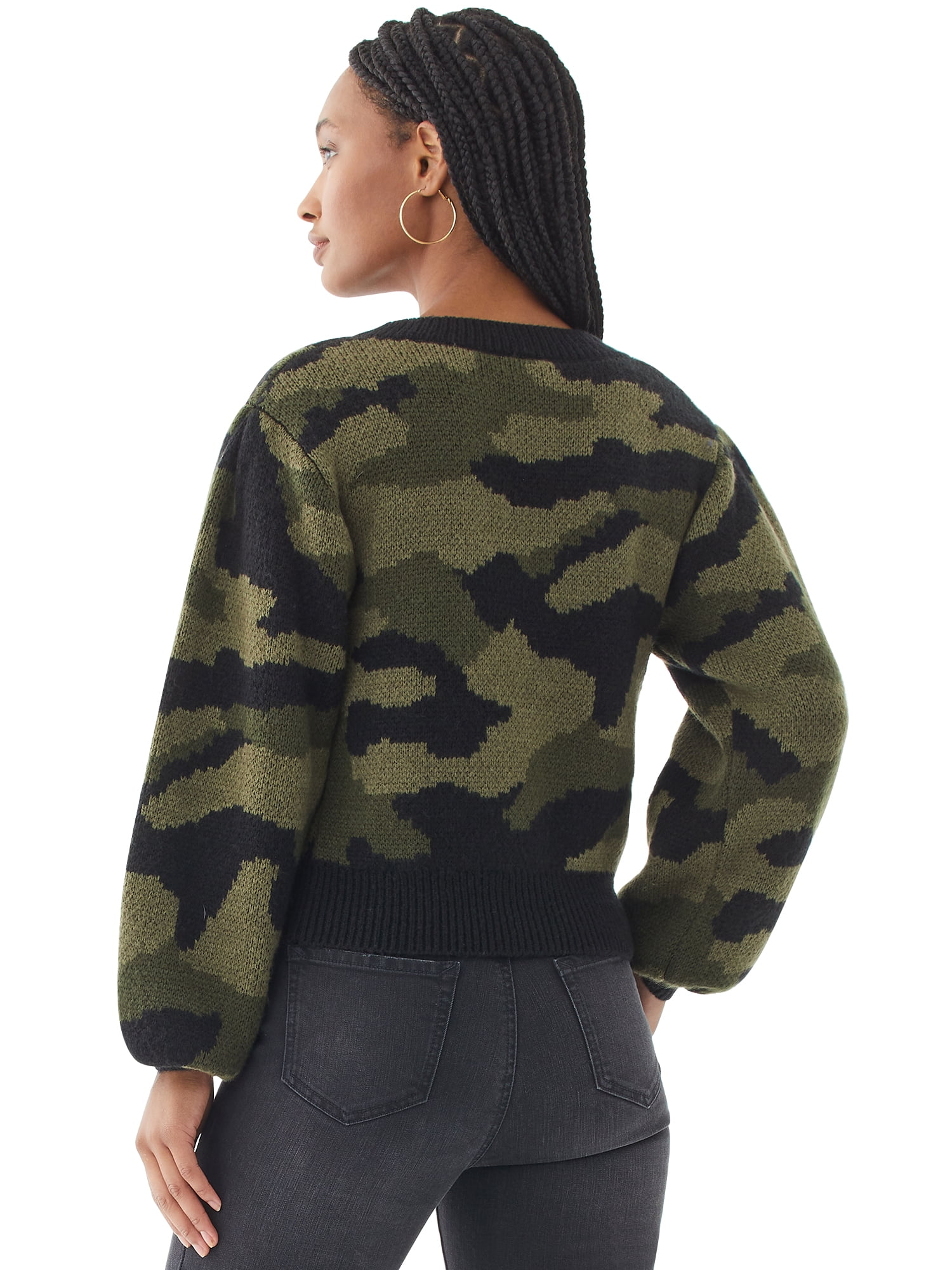 Camo cardigan sweater sales womens