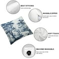 thumbnail image 4 of Nawypu Blue Floral French Country Decorative Toile Throw Pillow Covers Set of 2  Vintage Pillow Cover Square Pillowcase Rustic Farmhouse Cushion Cover Home Decor for Couch Sofa Bedroom White, 4 of 6