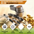 thumbnail image 2 of Juego de tazas y cucharas medidoras magnéticas, de acero inoxidable resistente, se adapta a la mayoría de los frascos de especias de cocina para hornear y cocinar, 2 of 8