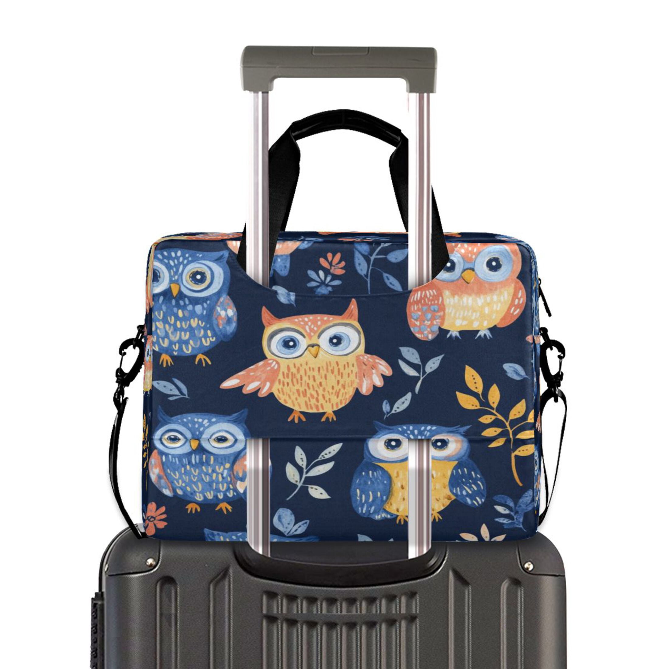 16" Laptop Tote Bag Laptop Sleeve Case Computer Briefcase for Work & Travel Blue Owls
