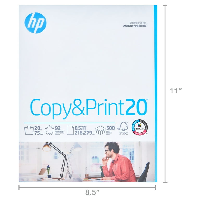 Papier pour imprimante HP Office20 8,5 x 11, 20lb, 5 rames