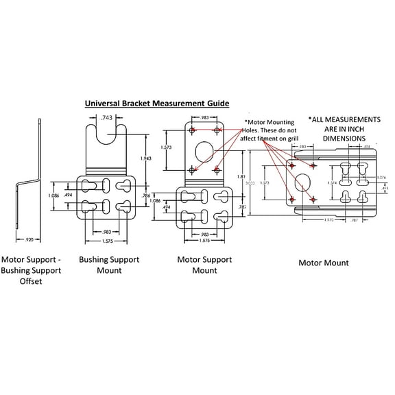 OneGrill Universal Complete Grill Rotisserie Kit - 37” x 5/16” w/Cordless Motor (Chrome Motor)