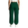 thumbnail image 7 of ZHYou No Boundarie Fleece Sweatpants for Women Casual Soft Stretch High Waist Cuffed Leg Loose Fall Winter Pants with Pockets,Army Green,Size 2XL, 7 of 7