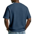 thumbnail image 3 of 250 Anniversary Usa Shirt Men American Flag Print Short Sleeve Crew Neck Waffle Tops Patriotic Big and Tall Regular Fit Casual Breathable Muscle Tops, Navy, #01 Navy, 3 of 3