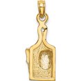 thumbnail image 3 of 14K Yellow Gold Cheese Board With Knife Charm (17.65 X 8.45) Made In United States k7359, 3 of 5