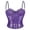Purple, variant on Women's Vintage Floral Printed Boned Corset Underbust Hourglass Shaping Waist Trainer Bodice for Club Party Layering