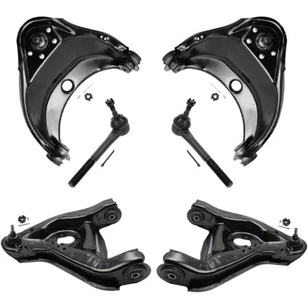 Detroit Axle - Front Upper & Lower Control Arms Outer Tie Rods Replacement for 2WD Chevy/GMC C1500 C2500 Express/Savana 1500 2500 Tahoe Yukon 6 Lug Wheel - 6pc Set