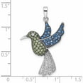 thumbnail image 3 of Sterling Silver Blk/White Rh-Plated Multicolor Cz Hummingbird Pendant (36.37 X 23.55) Made In China -Jewelry By Sweet Pea, 3 of 7