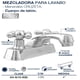 thumbnail image 2 of Llave Mezcladora Baño Lavabo Alfa  Cromado de Acero Inoxidable Manerales Bola Cruzeta, 2 of 2