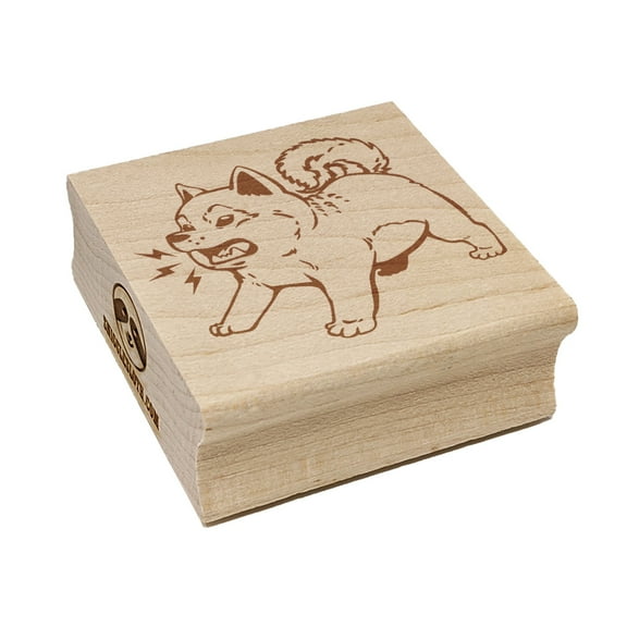Shiba Inu Puppy Dog Barking Square Rubber Stamp Stamping Scrapbooking Crafting - Small 1.25in