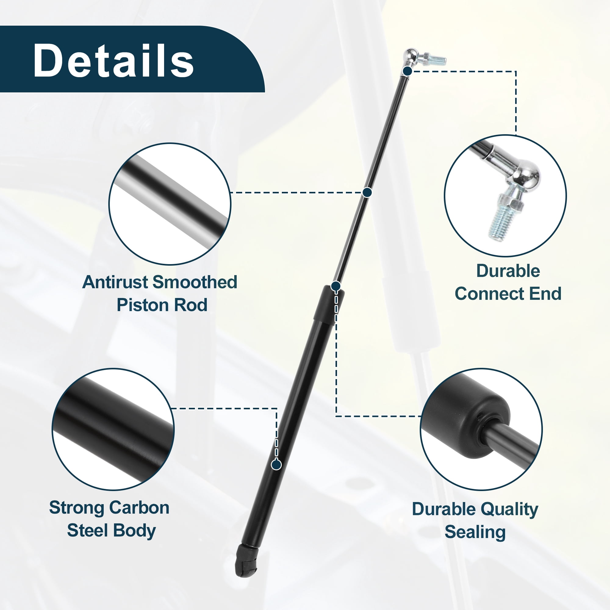 Unique Bargains 2Pcs Front Hood Lift Supports for Mazda 6 Atenza 2012-2024 Sedan Black