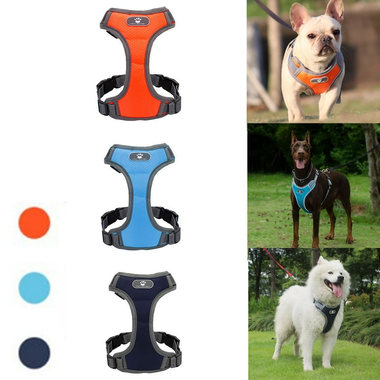 Luxtrada Dog Chest Harness No Pull Dog Harness Adjustable Dog Reflective  Harnesses No-Choke Pet Vest Harness for Small Medium Large Dogs 