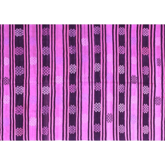 Ahgly Company Indoor Rectangle Southwestern Purple Country Area Rugs, 5' x 7'