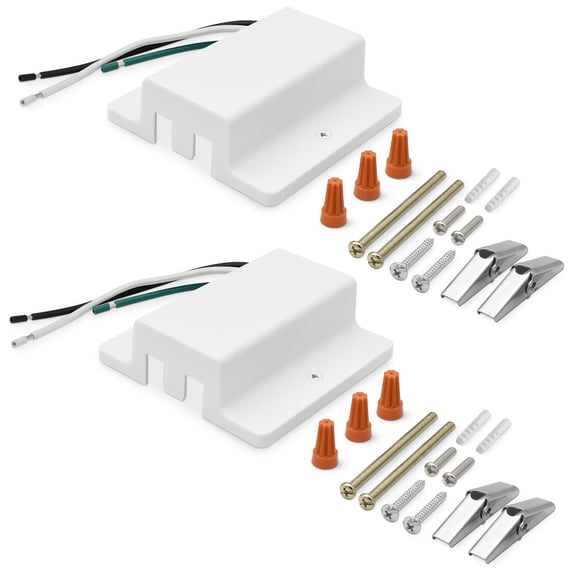 Luxrite H-Track Floating Canopy, Standard H-Type 120V 3-Wire Single Circuit, Track Lighting Accessory, White 2 Pack
