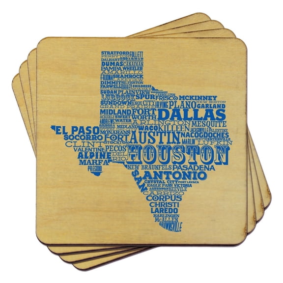 Texas Typography Coaster