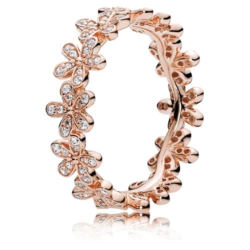 Authentic Dazzling Daisy Band, Ring, Rose & Clear CZ 180934CZ-56 EU 7.5 US