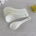 thumbnail image 4 of Soup Spoons Set of 10, Ceramic Soup Spoon, Asian Soup Spoons, White Japanese Spoon Large for Ramen Pho Wonton Dumpling Miso, Deep Oval Hook Design, 4 of 9