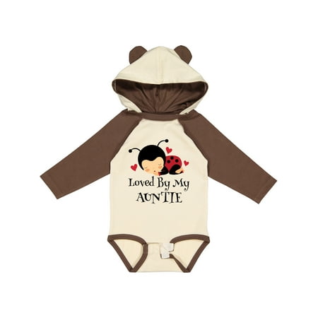 

Inktastic Loved By My Auntie ladybug Boys or Girls Long Sleeve Baby Bodysuit