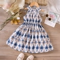 thumbnail image 4 of Vedolay Girl's Summer Sleeveless Crew Neck Floral Prints Princess Dress,Z2-White 12-18 Months, 4 of 5