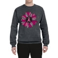 thumbnail image 2 of Wild Bobby Pink Cheetah Print Breast Cancer Carnation Flower Breast Cancer Awareness Unisex Crewneck Sweatshirt, Charcoal, Medium, 2 of 6