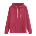 thumbnail image 1 of ManxiVoo Chandail en Molleton Mode Femme Grande Taille Automne Hiver Confort Décontracté Col Rond taille P Rouge, 1 of 4