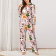 thumbnail image 2 of Lsque Cartoon Halloween Pattern Long Sleeve Pajama Set for Women - Soft 2-Piece Sleepwear and Loungewear Set with Pockets, Comfy Nightwear-Small, 2 of 7