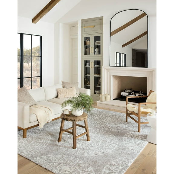 Loloi Bliss Shag Grey / White 2'-7" x 7'-6" Runner Rug