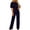 Y-483 Navy, variant on Black Women Tie Knot Straight Leg Basic Long Leg Coveralls Pants One Piece for Women Spandex Fall Winter Pants 2026 Clothing Country Concert Y2K L