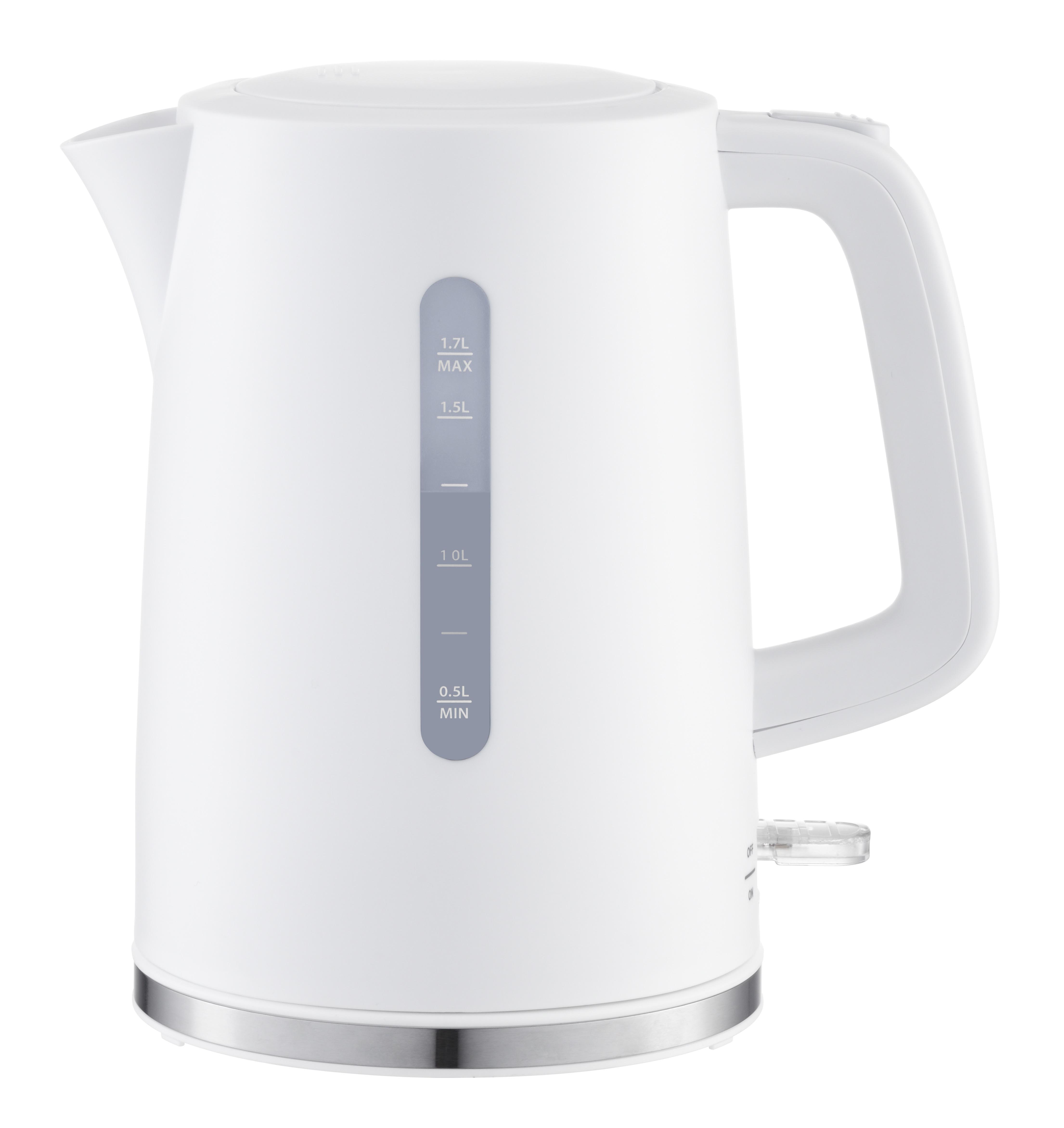 Mainstays 1.7L Electric Kettle with Auto Shut-Off, White photo 1