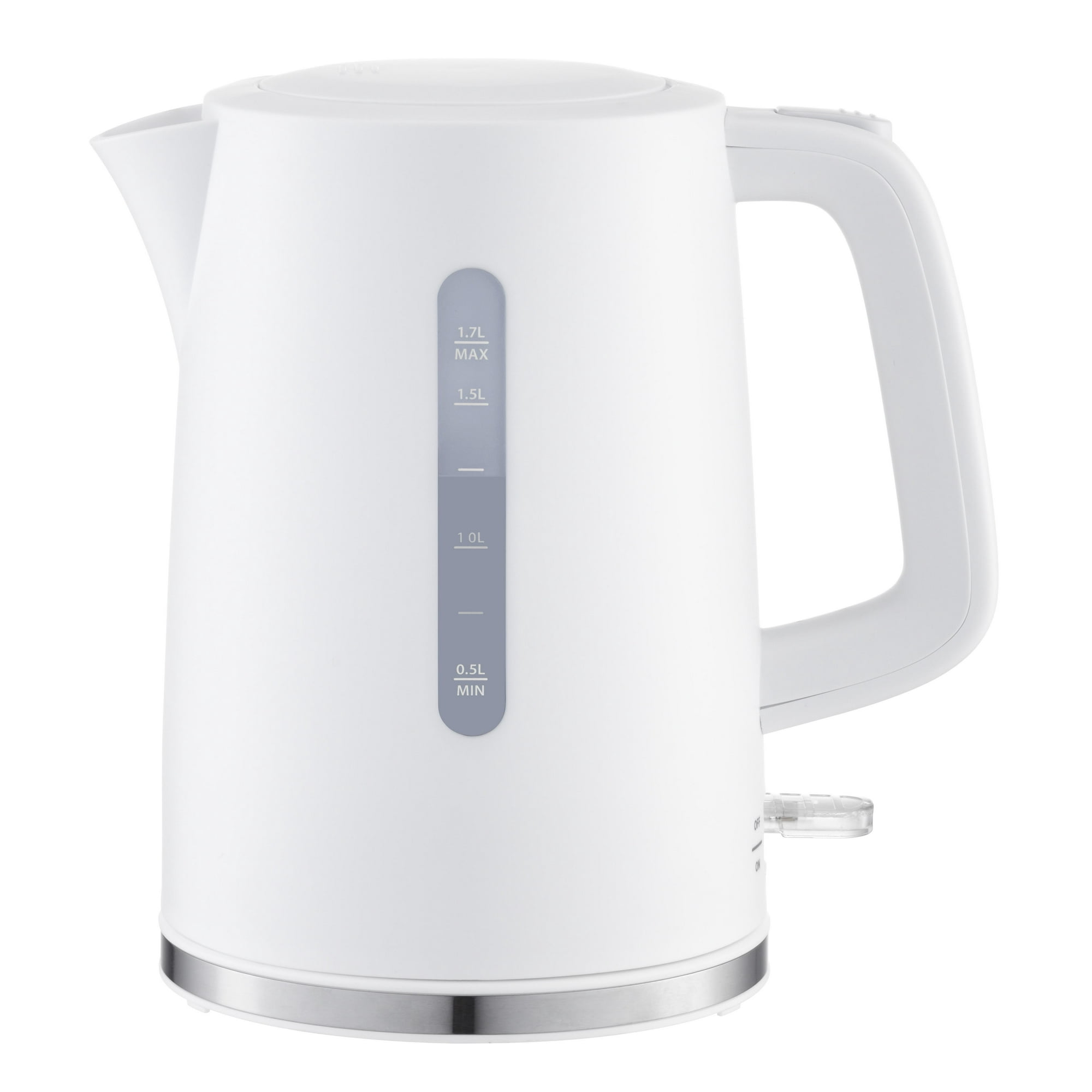 Mainstays 1.7L Electric Kettle with Auto Shut-Off, White