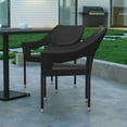 thumbnail image 6 of Emma + Oliver All-Weather Indoor/Outdoor Stacking Patio Dining Chair with Steel Frame and Weather Resistant PE Rattan in Black, 6 of 11